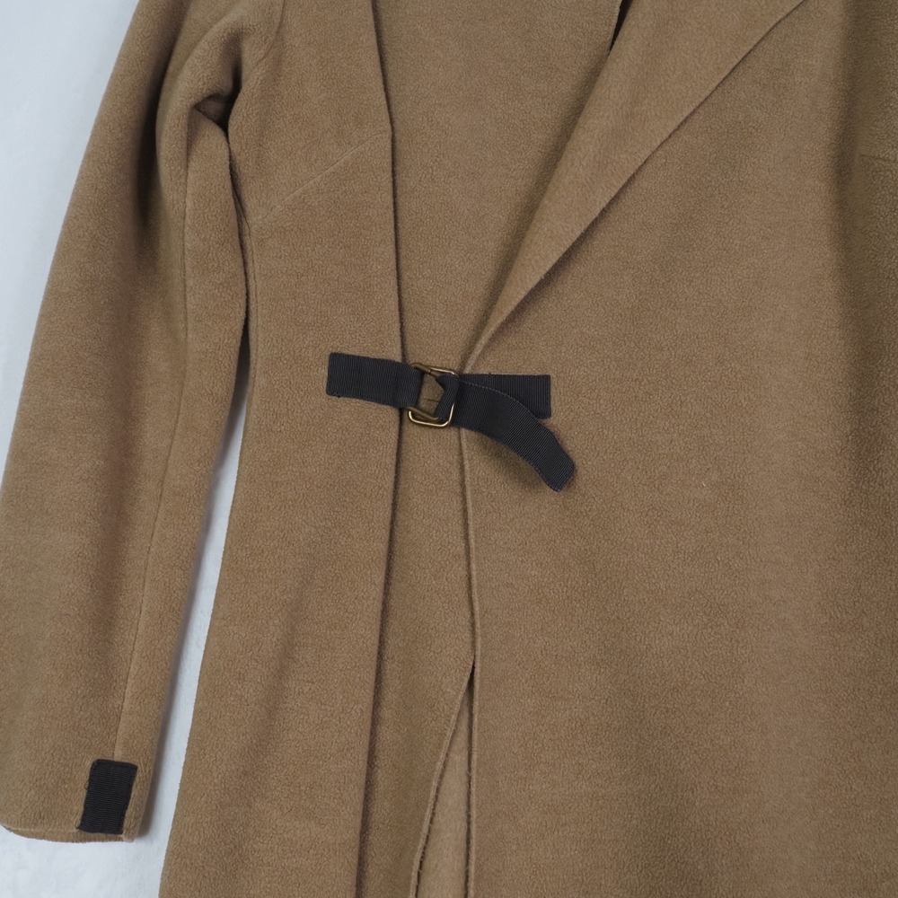 Henriette Steffensen Womens Wrap Coat M Camel Minimalist Denmark Asymmetric - Picture 6 of 11